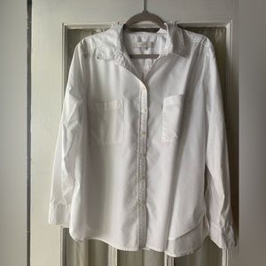 Loft XL oversized double pocket button up blouse.